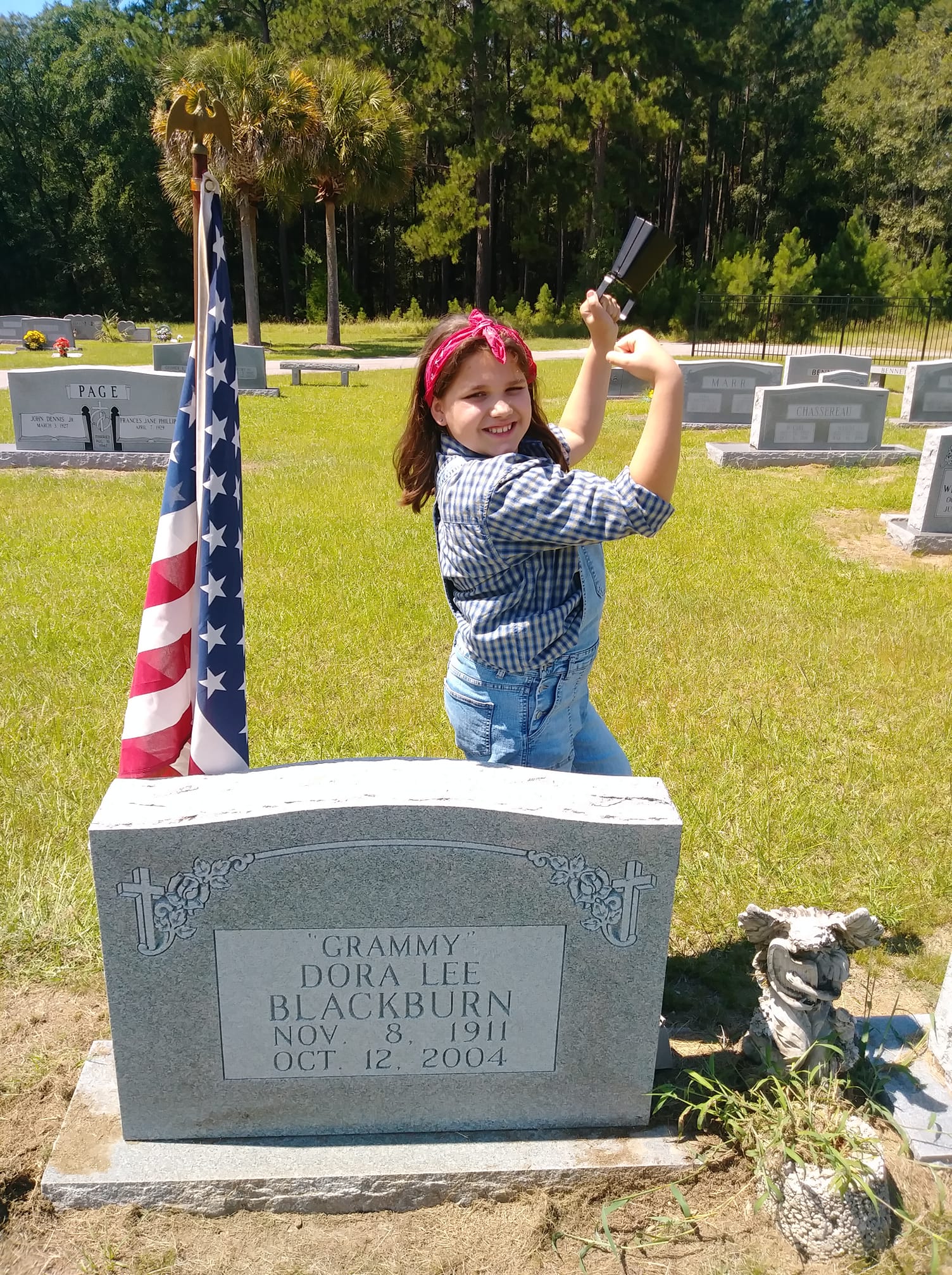 Lauren-at-gravesite-of-great-great-grandmother-Dora-Blackburn.jpg